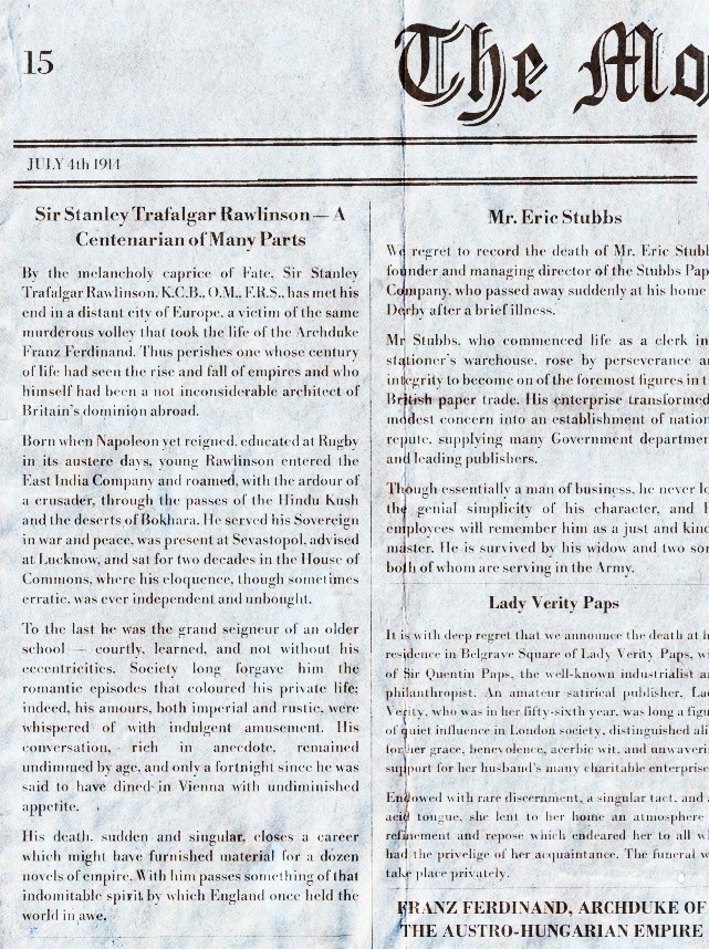 Obituary - The Morning Post